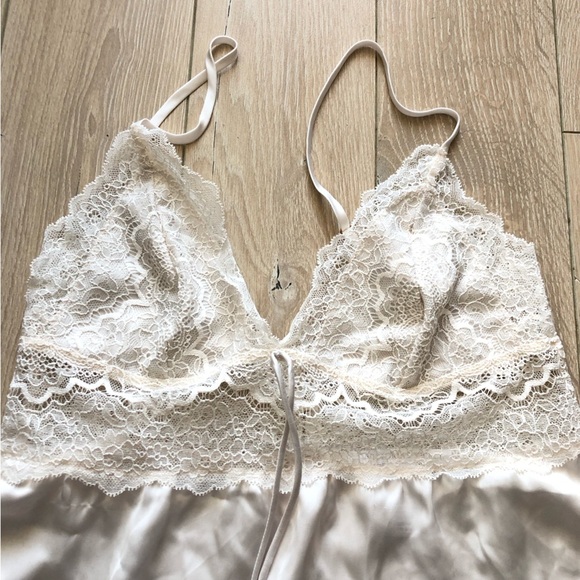 Victoria's Secret Satin & Lace Babydoll Cami Top & Shorts Pajama Set White SizeS - Picture 8 of 15